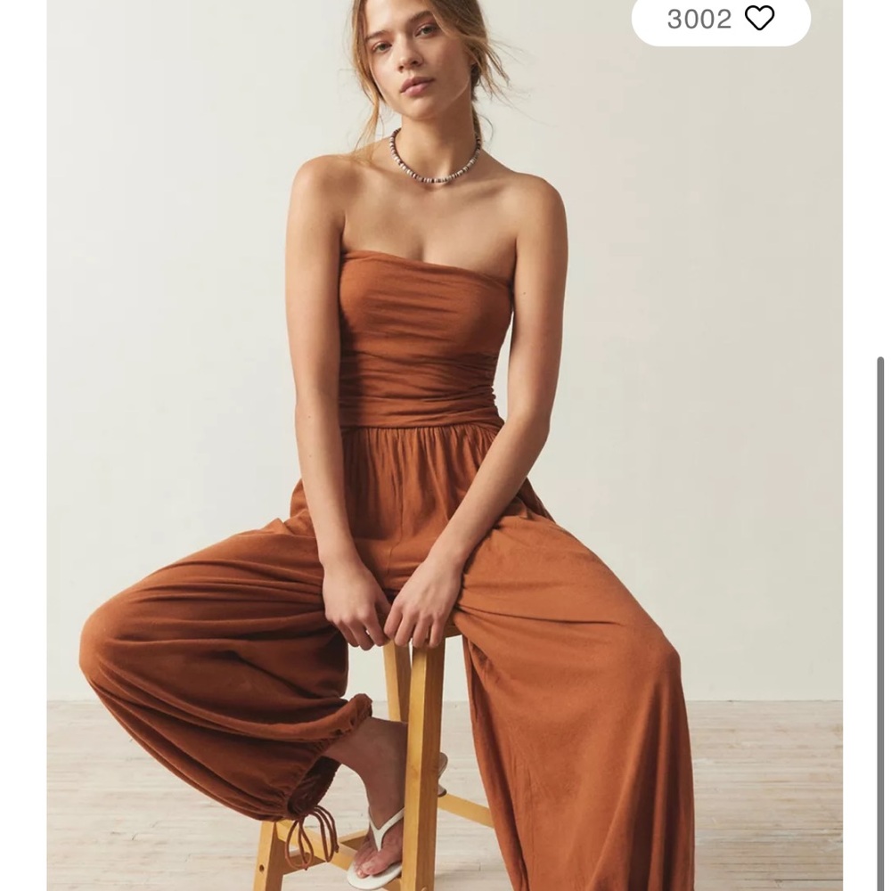 Out From Under Iris Ruched Strapless Tube Top Jumpsuit